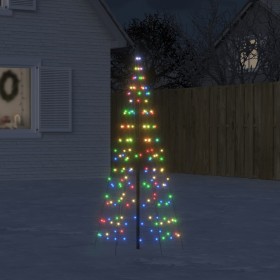 Árbol de Navidad en asta de bandera 200 LED bde colores 180 cm