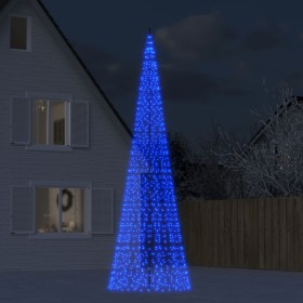 Árbol de Navidad en asta de bandera 1534 LED azul 500 cm