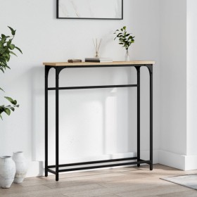 Engineered wood Sonoma oak console table 75x19.5x75 cm by , Side tables - Ref: Foro24-834136, Price: 34,09 €, Discount: %