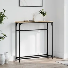 Engineered wood Sonoma oak console table 75x19.5x75 cm by , Side tables - Ref: Foro24-834136, Price: 35,43 €, Discount: %