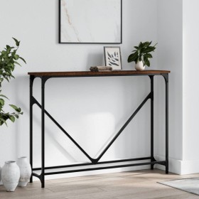Engineered wood brown oak console table 102x22.5x75 cm by , Side tables - Ref: Foro24-834134, Price: 45,68 €, Discount: %