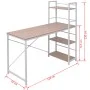 4-tier oak-colored desk with shelving by vidaXL, Desks - Ref: Foro24-20134, Price: 106,06 €, Discount: %