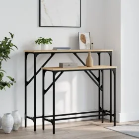 Console tables 2 units engineered wood Sonoma oak by , Side tables - Ref: Foro24-834141, Price: 55,54 €, Discount: %