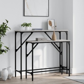 Console tables 2 units in Sonoma gray engineered wood by , Side tables - Ref: Foro24-834143, Price: 54,67 €, Discount: %