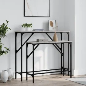Console tables 2 units in Sonoma gray engineered wood by , Side tables - Ref: Foro24-834143, Price: 53,97 €, Discount: %