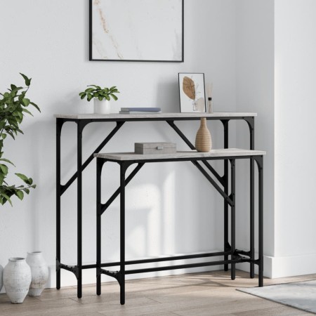 Console tables 2 units in Sonoma gray engineered wood by , Side tables - Ref: Foro24-834143, Price: 54,67 €, Discount: %