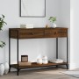 Engineered wood brown oak console table 100x34.5x75 cm by , Side tables - Ref: Foro24-834174, Price: 72,38 €, Discount: %