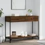 Engineered wood brown oak console table 100x34.5x75 cm by , Side tables - Ref: Foro24-834174, Price: 70,66 €, Discount: %