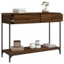 Engineered wood brown oak console table 100x34.5x75 cm by , Side tables - Ref: Foro24-834174, Price: 72,38 €, Discount: %