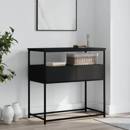 Konsolentisch aus schwarzem Holzwerkstoff 75x40x75 cm von , Seitentische - Ref: Foro24-834155, Preis: 64,26 €, Rabatt: %