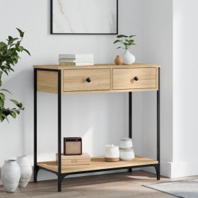 Mesa consola madera de ingeniería roble Sonoma 75x34,5x75 cm de , Mesas auxiliares - Ref: Foro24-834176, Precio: 68,20 €, Des...
