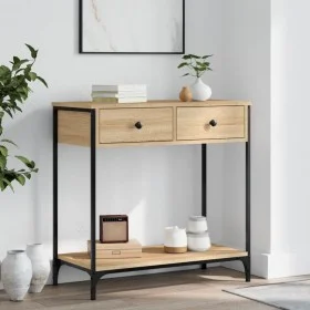 Sonoma Konsolentisch aus Eichenholz 75x34,5x75 cm von , Seitentische - Ref: Foro24-834176, Preis: 67,55 €, Rabatt: %