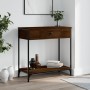 Engineered wood brown oak console table 75x34.5x75 cm by , Side tables - Ref: Foro24-834169, Price: 58,83 €, Discount: %