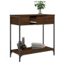 Engineered wood brown oak console table 75x34.5x75 cm by , Side tables - Ref: Foro24-834169, Price: 58,83 €, Discount: %