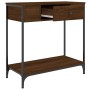 Engineered wood brown oak console table 75x34.5x75 cm by , Side tables - Ref: Foro24-834169, Price: 58,83 €, Discount: %