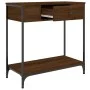 Mesa consola madera de ingeniería marrón roble 75x34,5x75 cm de , Mesas auxiliares - Ref: Foro24-834169, Precio: 57,98 €, Des...