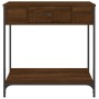 Engineered wood brown oak console table 75x34.5x75 cm by , Side tables - Ref: Foro24-834169, Price: 58,83 €, Discount: %