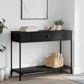 Black engineered wood console table 100x34.5x75 cm by , Side tables - Ref: Foro24-834160, Price: 64,87 €, Discount: %