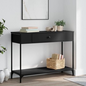 Schwarzer Konsolentisch aus Holzwerkstoff, 100 x 34,5 x 75 cm von , Seitentische - Ref: Foro24-834160, Preis: 65,33 €, Rabatt: %