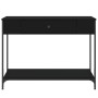 Mesa consola madera de ingeniería negra 100x34,5x75 cm