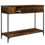 Smoked oak plywood console table 100x34.5x75 cm by , Side tables - Ref: Foro24-834162, Price: 58,56 €, Discount: %