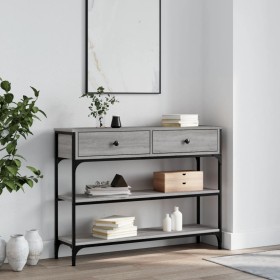 Engineered wood gray Sonoma console table 100x25x75 cm by , Side tables - Ref: Foro24-834183, Price: 87,94 €, Discount: %