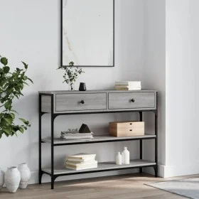 Engineered wood gray Sonoma console table 100x25x75 cm by , Side tables - Ref: Foro24-834183, Price: 87,93 €, Discount: %