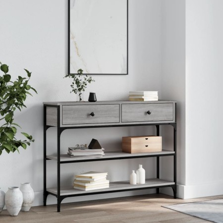 Engineered wood gray Sonoma console table 100x25x75 cm by , Side tables - Ref: Foro24-834183, Price: 89,52 €, Discount: %