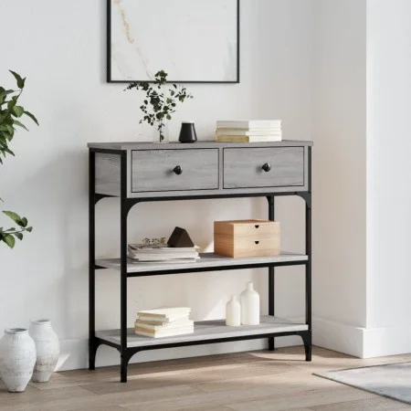 Engineered wood gray Sonoma console table 72.5x25x75 cm by , Side tables - Ref: Foro24-834188, Price: 89,01 €, Discount: %