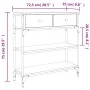 Engineered wood gray Sonoma console table 72.5x25x75 cm by , Side tables - Ref: Foro24-834188, Price: 89,01 €, Discount: %