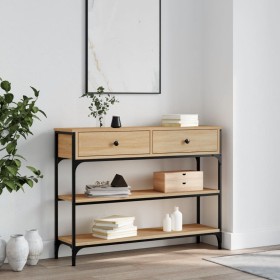 Engineered wood Sonoma oak console table 100x25x75 cm by , Side tables - Ref: Foro24-834181, Price: 84,65 €, Discount: %