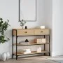 Engineered wood Sonoma oak console table 100x25x75 cm by , Side tables - Ref: Foro24-834181, Price: 89,41 €, Discount: %