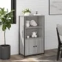 Hohes Sideboard Holzwerkstoff Sonoma grau 62x32x103,5 cm von , Sideboards - Ref: Foro24-834218, Preis: 73,98 €, Rabatt: %