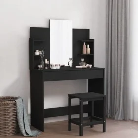 Schminktisch mit schwarzem Spiegel 96x39x142 cm von , Schlafzimmerkommoden - Ref: Foro24-837575, Preis: 89,52 €, Rabatt: %