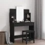 Tocador con espejo negro 96x39x142 cm de , Tocadores para dormitorios - Ref: Foro24-837575, Precio: 89,50 €, Descuento: %