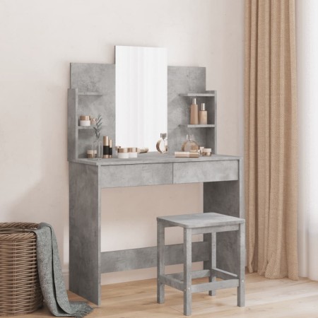 Schminktisch mit Spiegel in betongrauer Farbe 96x39x142 cm von , Schlafzimmerkommoden - Ref: Foro24-837577, Preis: 80,19 €, R...