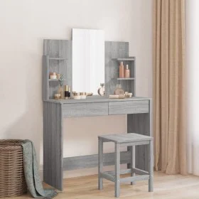 Dresser with Sonoma gray mirror 96x39x142 cm by , Bedroom Dressers - Ref: Foro24-837580, Price: 120,75 €, Discount: %