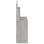 Tocador con espejo color gris Sonoma 96x39x142 cm de , Tocadores para dormitorios - Ref: Foro24-837580, Precio: 120,73 €, Des...