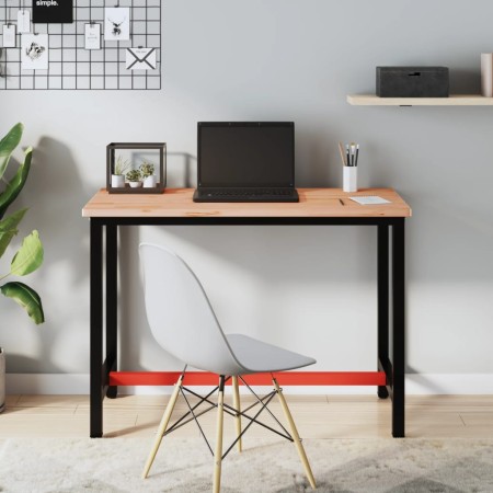 Solid beech wood and metal workbench 115x55x81.5 cm by , Work tables - Ref: Foro24-3188904, Price: 159,72 €, Discount: %