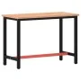 Werkbank aus massivem Buchenholz und Metall, 115 x 55 x 81,5 cm von , Arbeitstische - Ref: Foro24-3188904, Preis: 153,88 €, R...