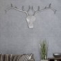 Cabeza de ciervo decorativa para pared aluminio plateado