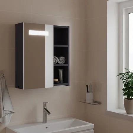 Bathroom cabinet with mirror and LED light gray 45x13x52 cm by , bathroom vanities - Ref: Foro24-357966, Price: 76,61 €, Disc...