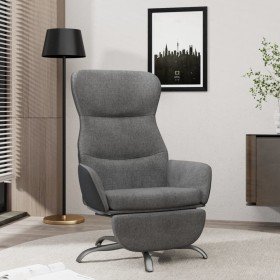 Sillón de relax con reposapiés tela gris oscuro Sillón de relax con reposapiés tela gris oscuro