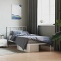 Estructura de cama de metal con cabecero blanco 107x203 cm