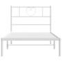 Estructura de cama de metal con cabecero blanco 107x203 cm