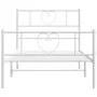 Estructura cama metal con cabecero y pie cama blanca 90x190 cm de , Camas y somieres - Ref: Foro24-355522, Precio: 69,97 €, D...