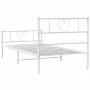 Estructura cama metal con cabecero y pie cama blanca 90x190 cm de , Camas y somieres - Ref: Foro24-355522, Precio: 69,97 €, D...