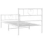 Metal bed frame with headboard and footboard white 75x190 cm by , Beds and slatted bases - Ref: Foro24-355520, Price: 69,71 €...