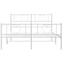Bettgestell aus Metall mit Kopfteil und weißem Fußteil 135x190 cm von , Betten und Lattenroste - Ref: Foro24-355529, Preis: 1...