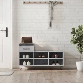 Concrete gray plywood shoe rack furniture 102x36x60 cm by , Shoe racks and shoe organizers - Ref: Foro24-831368, Price: 44,88...